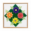 Green Flowers Diamond 30x30cm – framed on white background