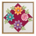 Pink Flowers Diamond 30x30cm – framed on white background