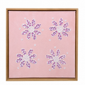 Pink & Purple Flowers — original textured canvas painting 30x30cm by Julie Liu