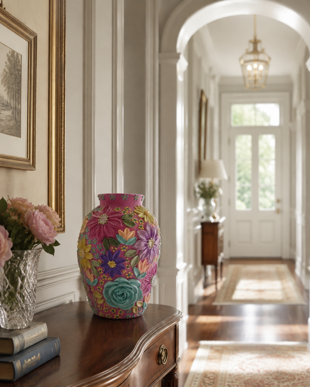 Summer Season Vase — styled in hallway
