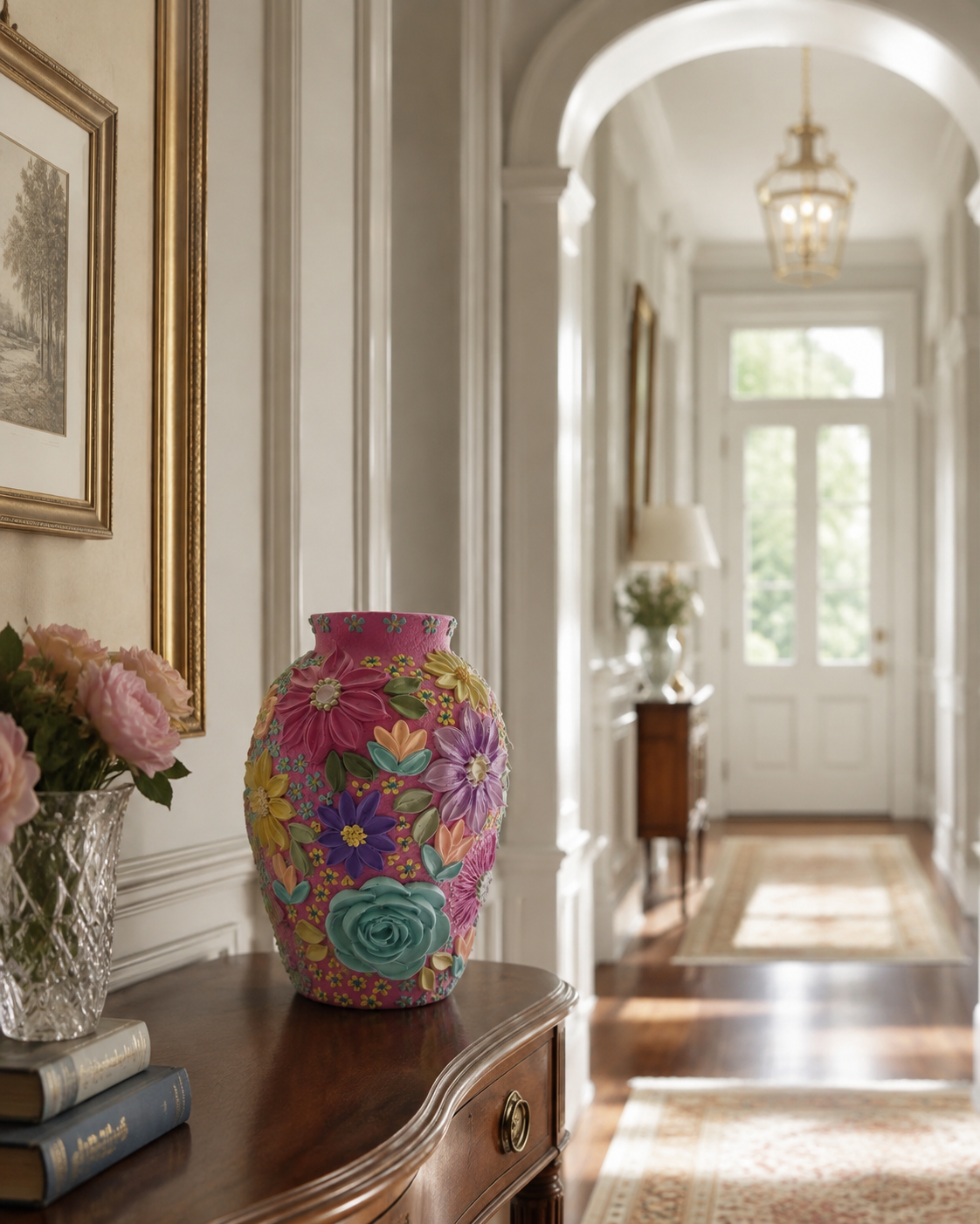 Summer Season Vase — styled in hallway