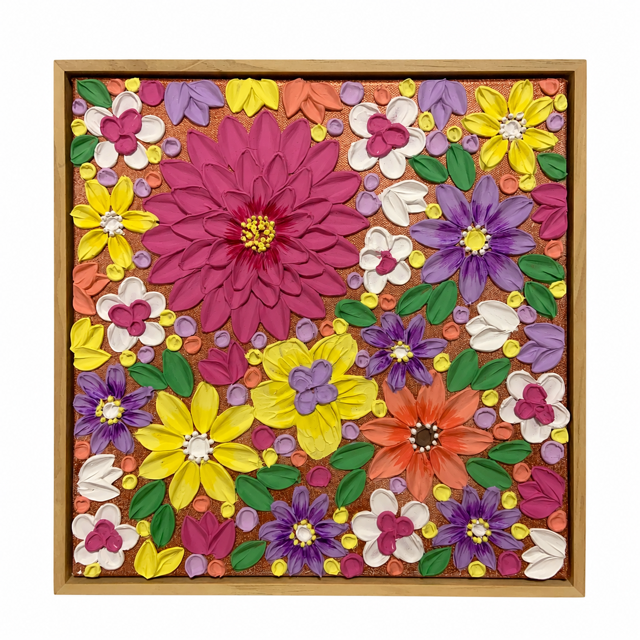 Terracotta Flowers 30x30cm – artwork on white background