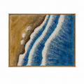 The Beach — original textured painting, aerial view of ocean waves and sandy shore, 40x50cm